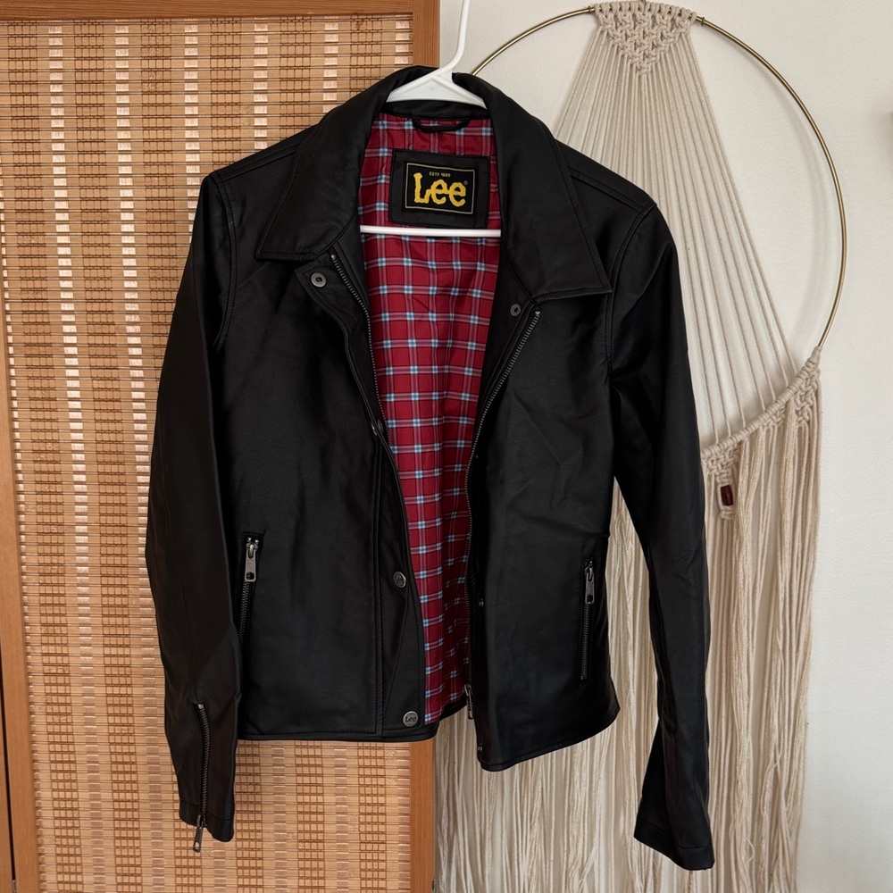 Lee Black Leather Jacket. New with tags!